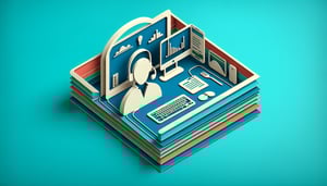 Paper art illustration depicting a call center coaching form for FormCreatorAI article.
