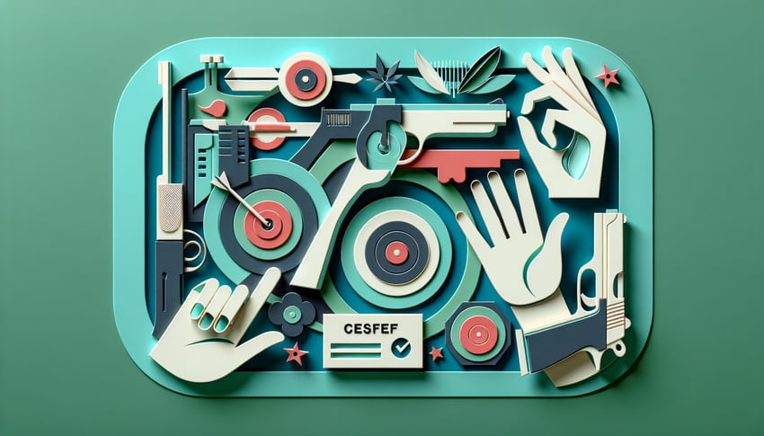 Paper art illustration related to shooting waiver form template for FormCreatorAI article