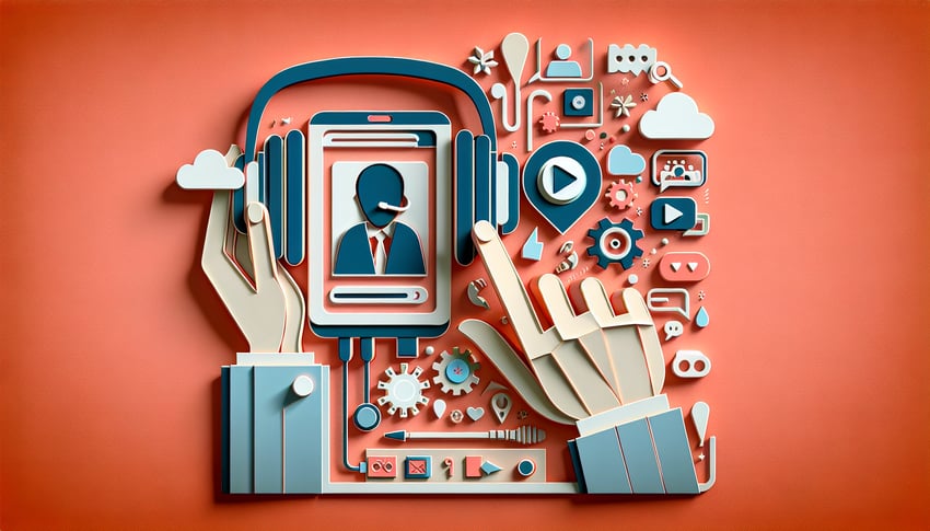 Paper art illustration featuring a Twitch Mod application form with artistic elements.