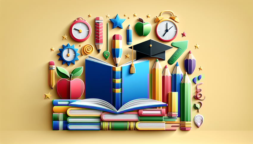 paper art illustration related to student daily feedback form template and FormCreatorAI