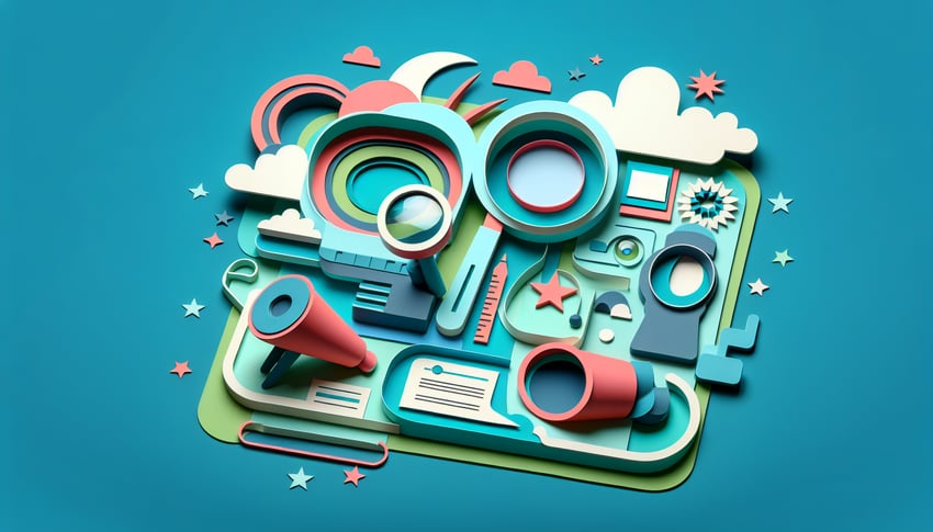 Paper art illustration showcasing an observation form template for FormCreatorAI article