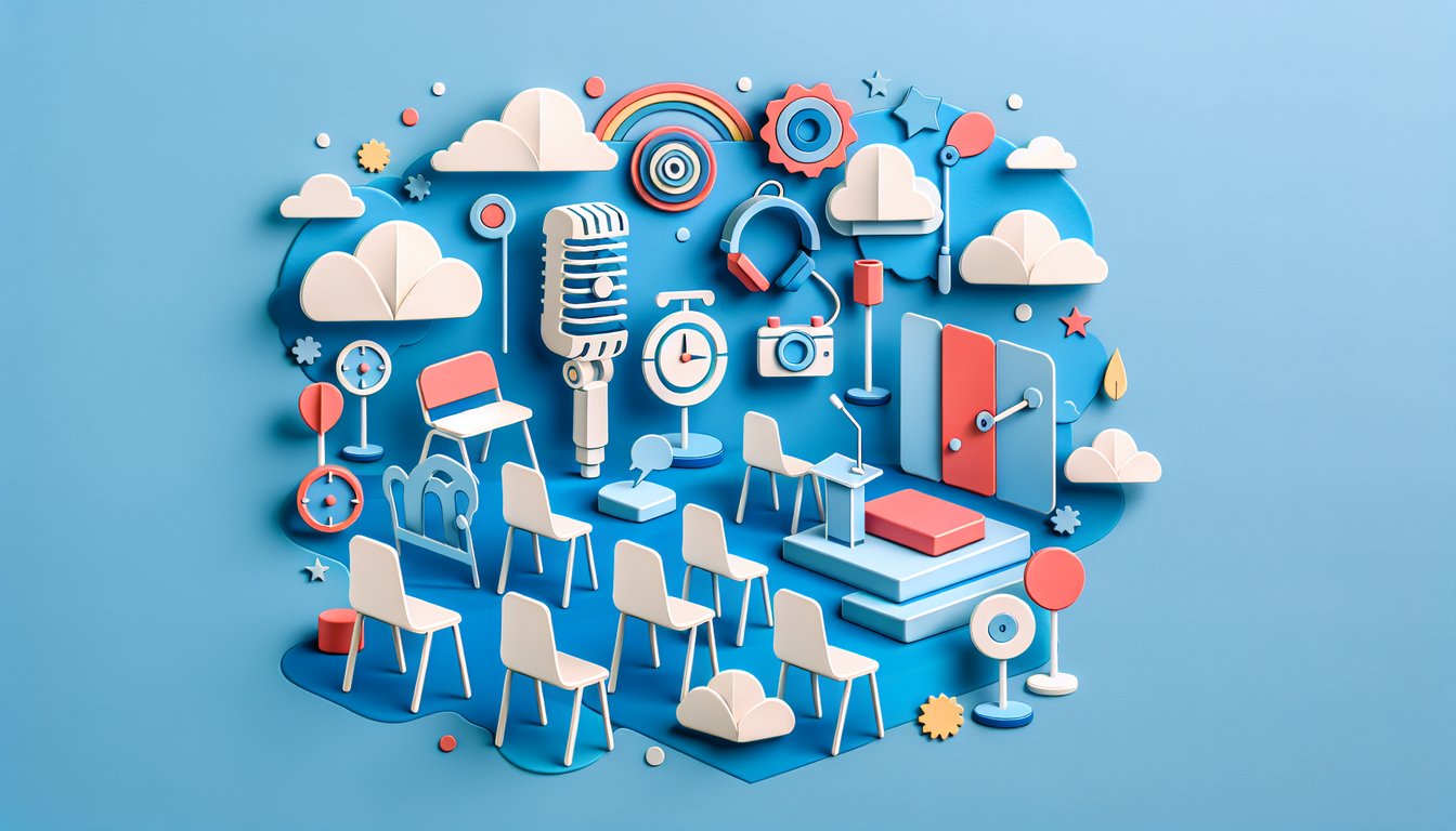Paper art illustration depicting a seminar RSVP form with creative design elements for FormCreatorAI article