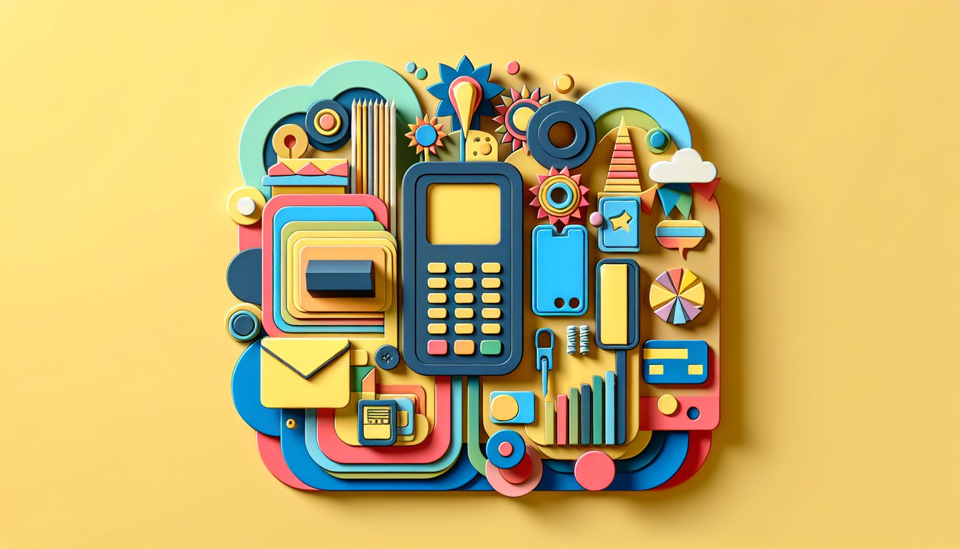 Paper art illustration depicting a POS Setting Form Template for FormCreatorAI article.