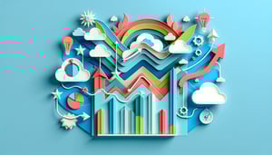 Paper art illustration depicting a training feedback form template with design elements relevant to FormCreatorAI.