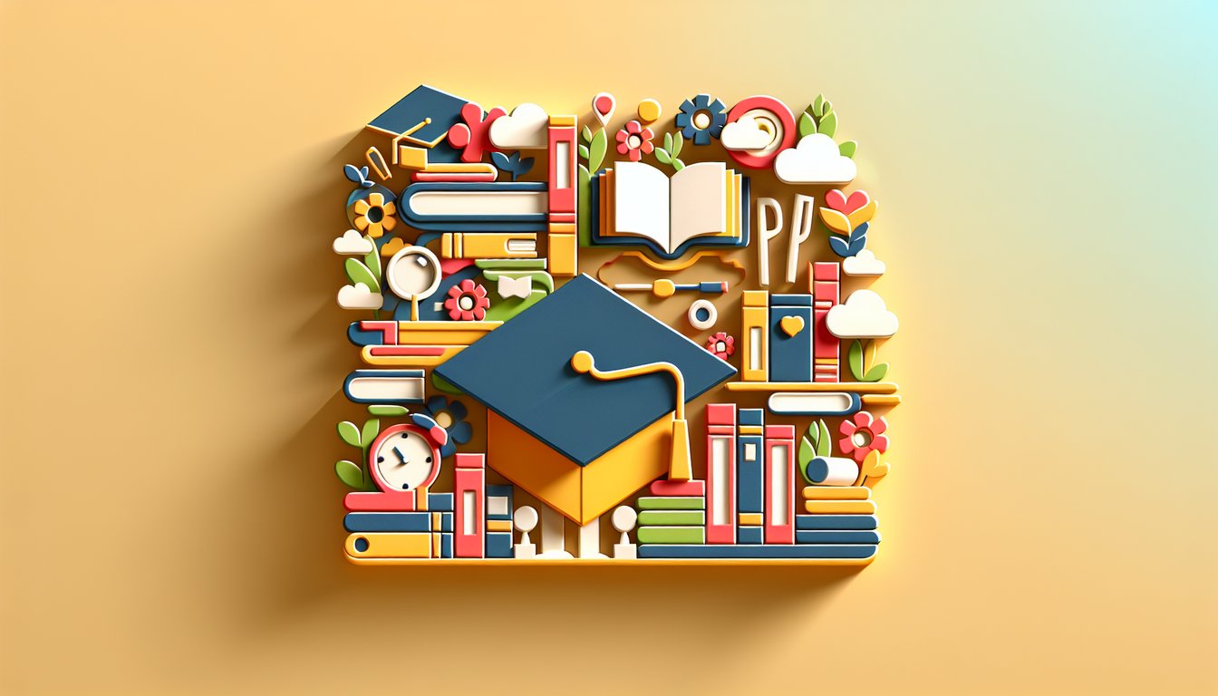 Paper art illustration related to college application form template by FormCreatorAI