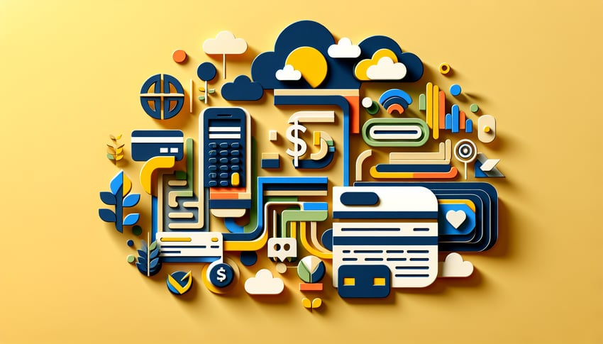 Paper art illustration depicting a Stripe payment form design for FormCreatorAI article.