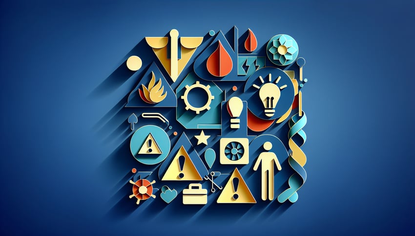 paper art illustration showing a waiver of liability form with decorative elements for an article on FormCreatorAI