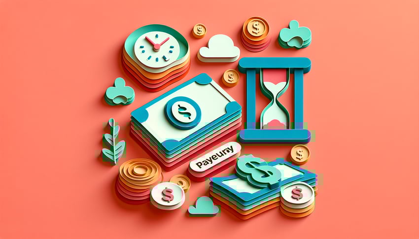 Paper art illustration depicting a payroll change notice form for an article on FormCreatorAI