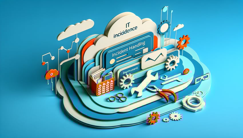 Paper art illustration representing an IT incident report form for FormCreatorAI article