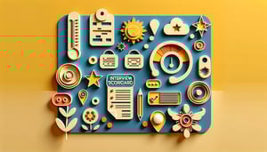 Paper art illustration related to interview scorecard form template for FormCreatorAI article