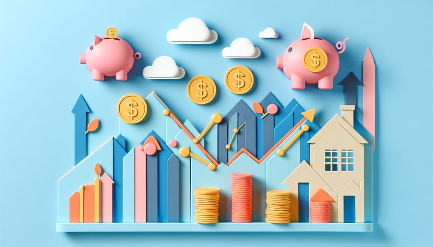 paper art illustration depicting a personal financial statement form for financial planning and management