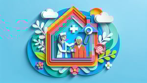 Paper art illustration depicting a home care referral form design for an article on FormCreatorAI