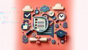 paper art illustration representing an enrollment verification form with form fields and checkboxes