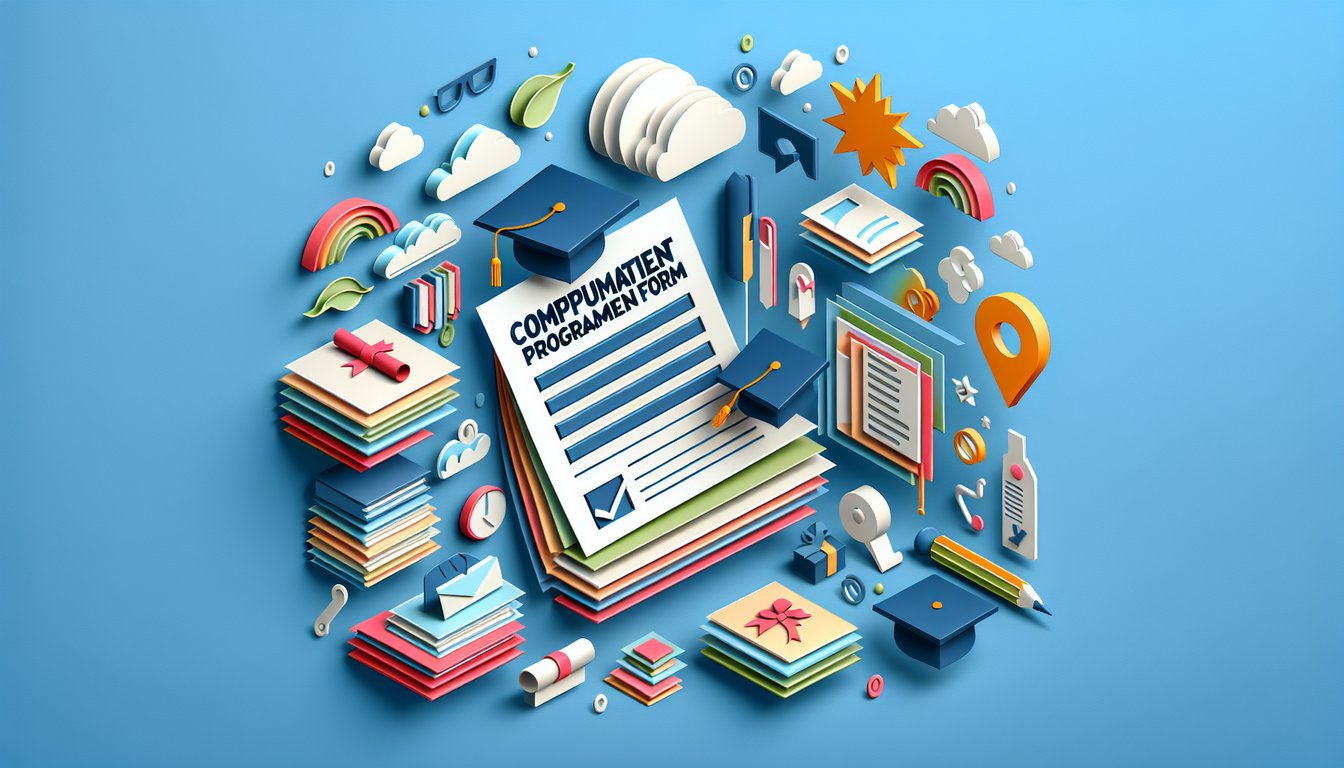 paper art illustration for article about Commencement Program Enrollment Form Template FormCreatorAI