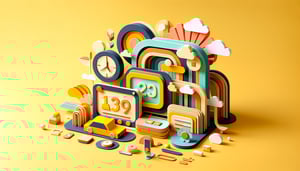 Paper art illustration featuring a form template for calculating age with a creative and engaging design