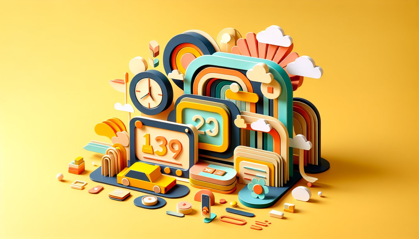 Paper art illustration featuring a form template for calculating age with a creative and engaging design