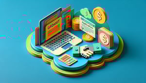 Paper art illustration showcasing a grant program application form concept for FormCreatorAI article