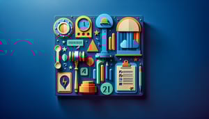 Paper art illustration depicting a judging panel information form template for FormCreatorAI article