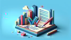 Paper art illustration featuring a business registration form template and tools for FormCreatorAI.