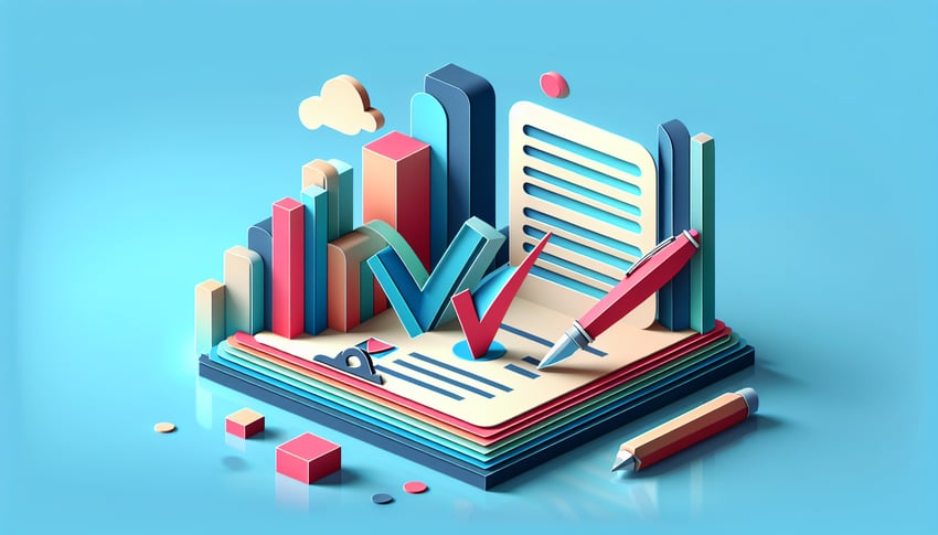 Paper art illustration featuring a business registration form template and tools for FormCreatorAI.