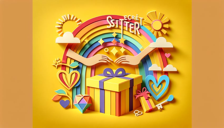 Paper art illustration related to Secret Sister Form Template and FormCreatorAI showcasing creative design elements