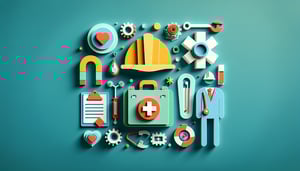 Paper art illustration depicting an employee injury report form template for FormCreatorAI article.