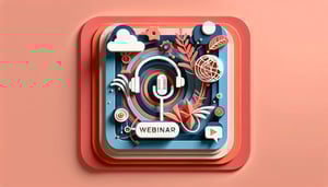 Paper art illustration showcasing a webinar registration form design for FormCreatorAI article