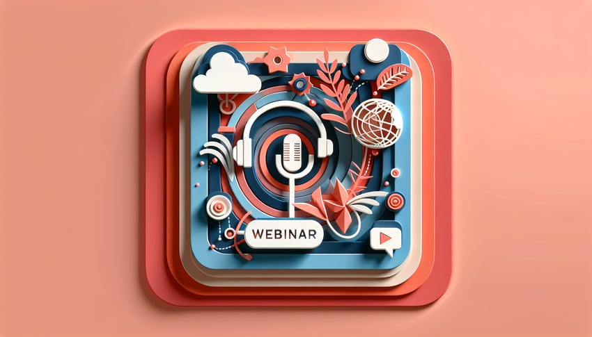 Paper art illustration showcasing a webinar registration form design for FormCreatorAI article