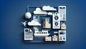 Paper art illustration featuring a shipping order payment form template for FormCreatorAI article