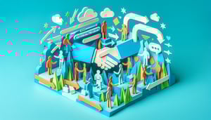 Paper art illustration depicting a referral program form template for FormCreatorAI article.