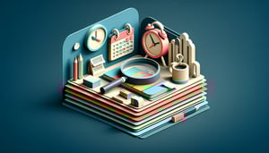 Paper art illustration showcasing an admin weekly report form template design for FormCreatorAI article