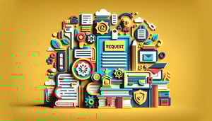 Paper art illustration depicting a transcript request form for FormCreatorAI article