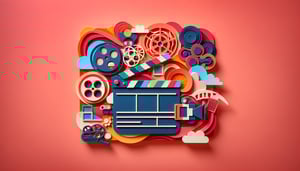 Paper art illustration depicting a filming waiver form for an article on FormCreatorAI