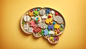 Paper art illustration depicting a psychiatrist interview form template layout and design elements.