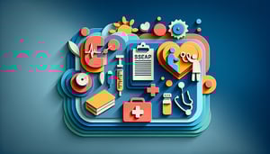 Paper art illustration featuring a soap note form template for an article on FormCreatorAI