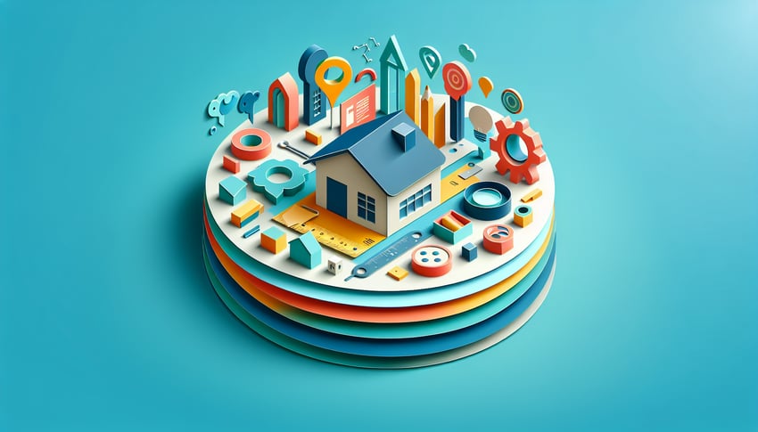 Paper art illustration depicting a property condition report form for FormCreatorAI article