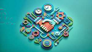 Paper art illustration featuring a shift handover checklist form template for FormCreatorAI article.