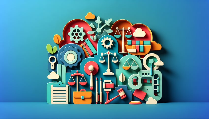 Paper art illustration depicting a case closure form for an article about Case Closure Form Template FormCreatorAI