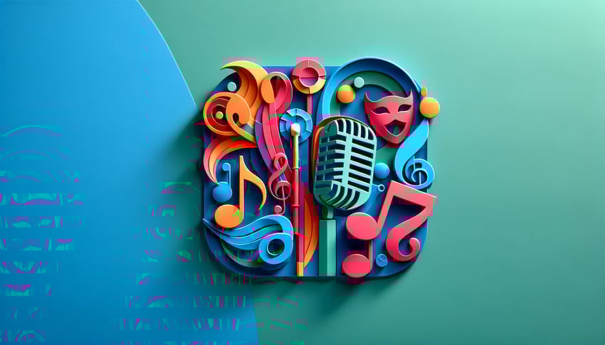 Paper art illustration related to audition form template for FormCreatorAI article