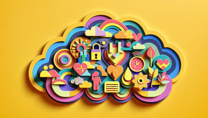 Paper art illustration showcasing Saringan Minda Sihat Dass-21 form template for FormCreatorAI article