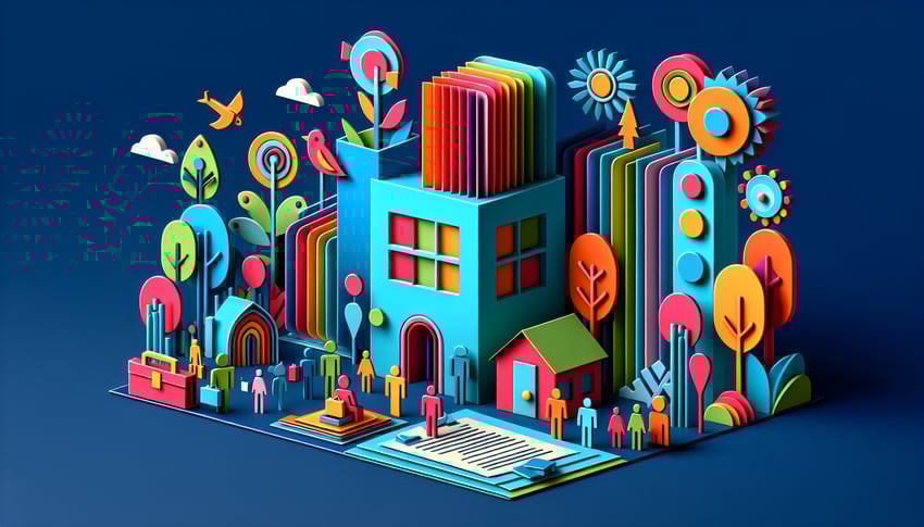 paper art illustration representing employment release forms for FormCreatorAI article