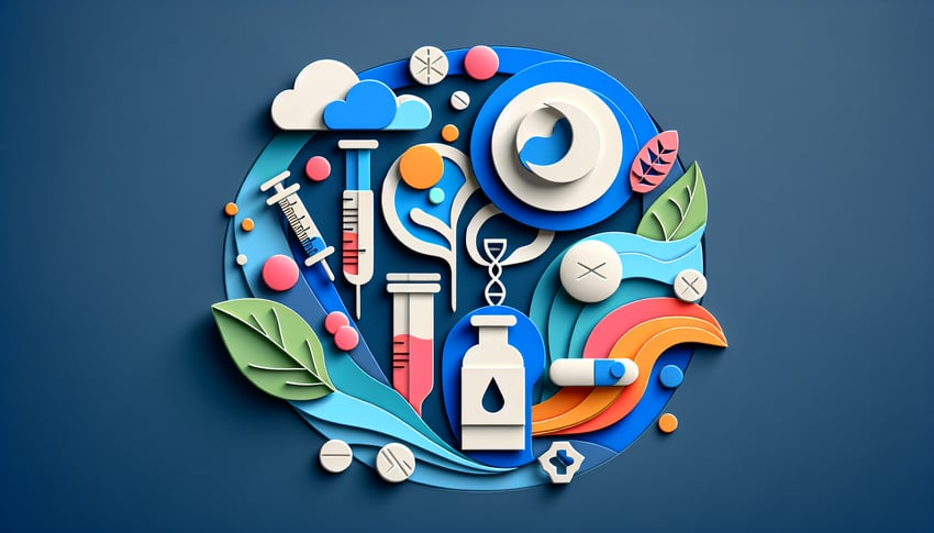 Paper art illustration featuring a consent form template for psychotropic medication.