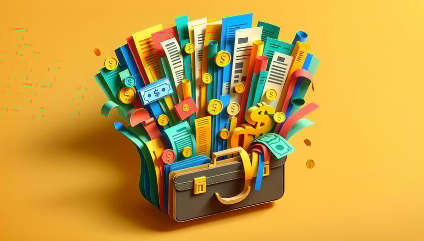 Paper art illustration of an expense reimbursement form for FormCreatorAI article