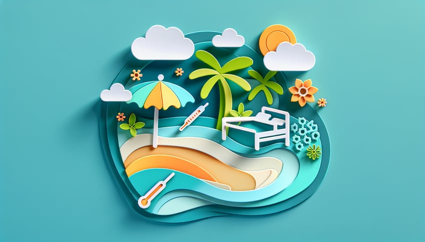 Paper art illustration depicting a vacation and sick leave form design for FormCreatorAI article