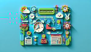 Paper art illustration featuring an interview schedule form layout for FormCreatorAI article