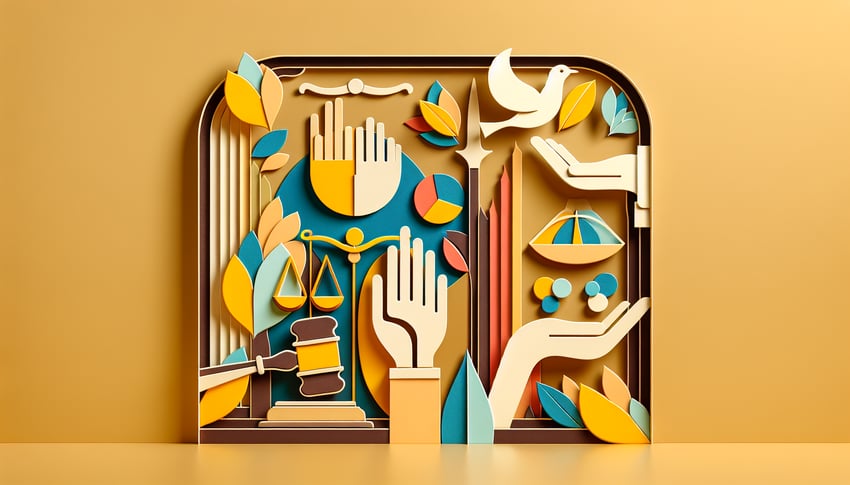 paper art illustration depicting an appeal form template design for FormCreatorAI article