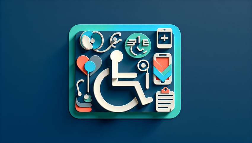 Paper art illustration representing a disability claim form for FormCreatorAI article