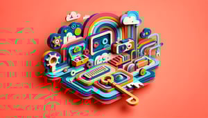 Paper art illustration featuring a digital escape room concept for an article on FormCreatorAI template creation