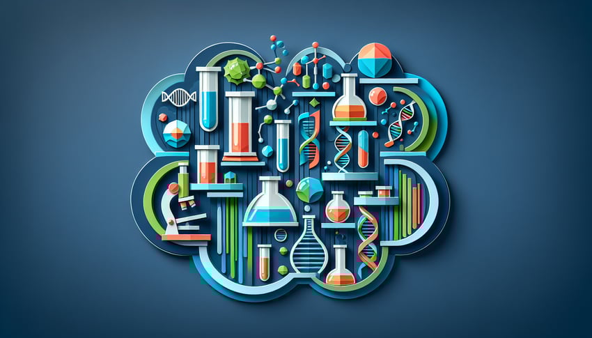 Paper art illustration depicting a laboratory requisition form for FormCreatorAI article.