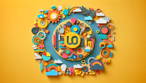 Paper art illustration featuring logo design elements for a template article on FormCreatorAI